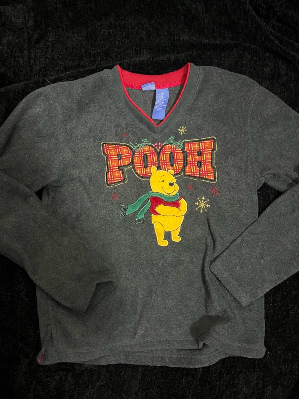 Disney Winnie the Pooh Grey Sweatshirt with Red Trim